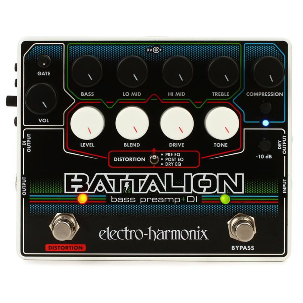 Electro-Harmonix Battalion Bass Preamp + DI Effect Pedal