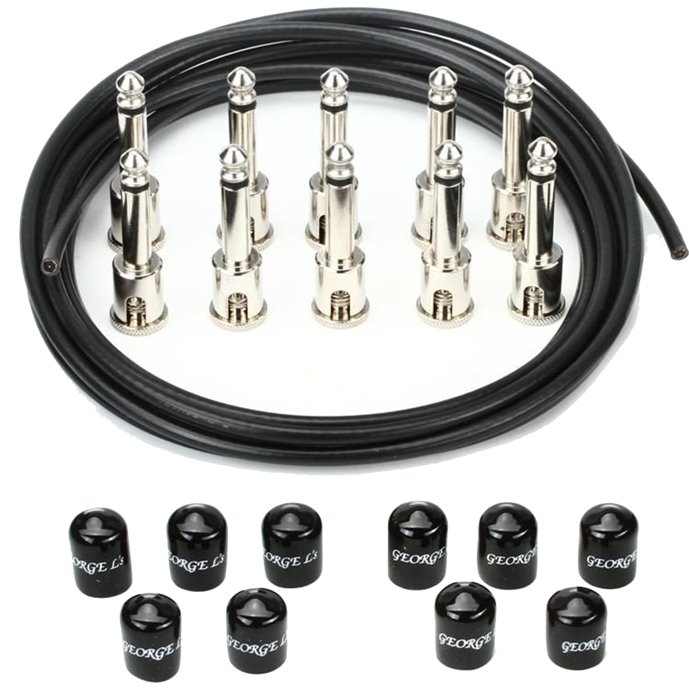 George L's .155 Effects Pedal Cable Kit - Silver Plugs